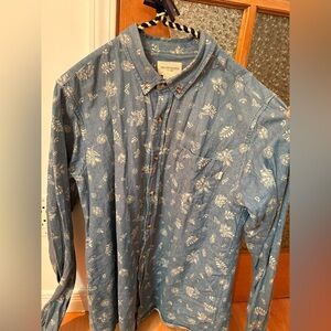 Obey Blue Floral Casual Button Down Shirt